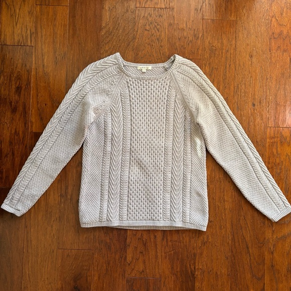 Orvis Grey Cotton Cable Knit Sweater | Size M - Picture 7 of 7